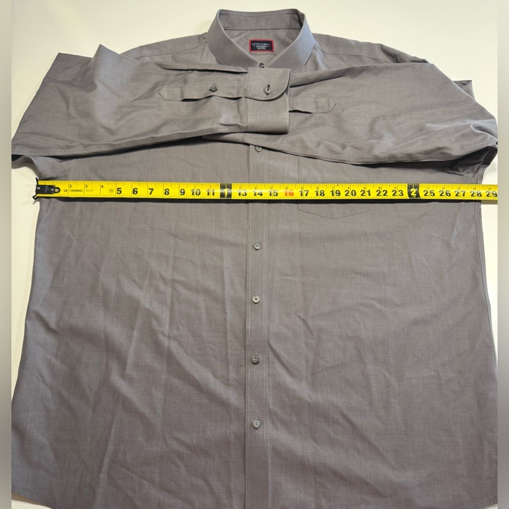 UNTUCKit Men Size 3XLT TALL Wrinkle Free Button Down Shirt Gray 100% Cotton - Picture 6 of 8